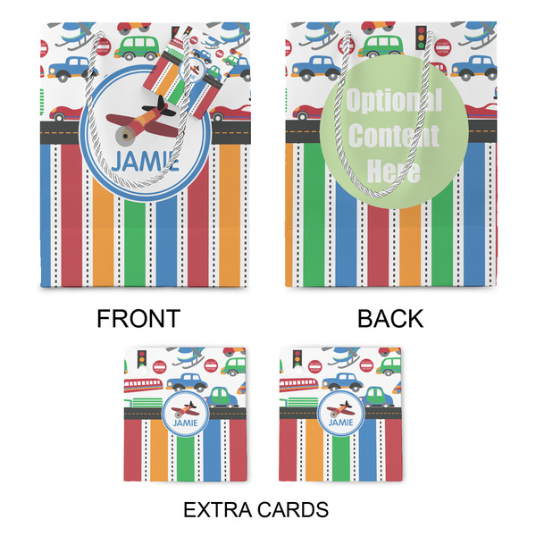Transportation & Stripes Medium Gift Bag - Approval