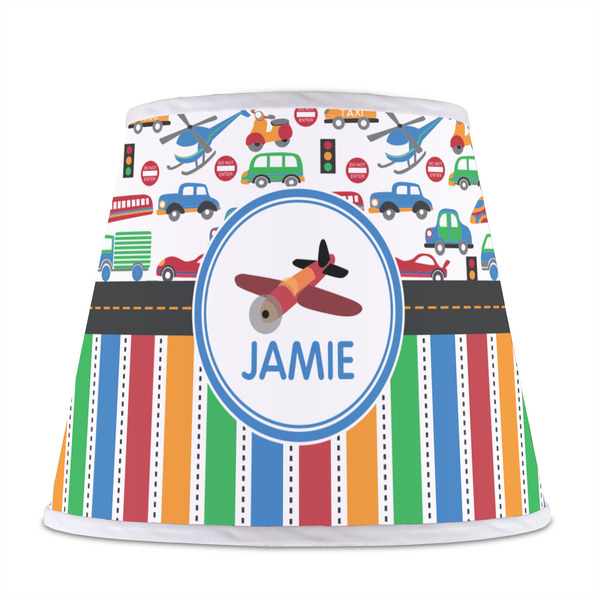 Transportation & Stripes Poly Film Empire Lampshade - Front View