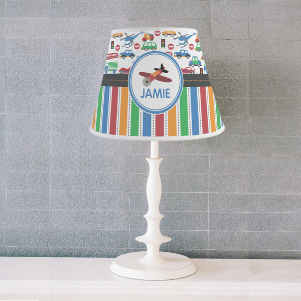 Transportation & Stripes Poly Film Empire Lampshade - Lifestyle