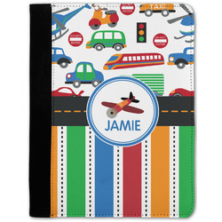 Transportation & Stripes Notebook Padfolio - Medium w/ Name or Text