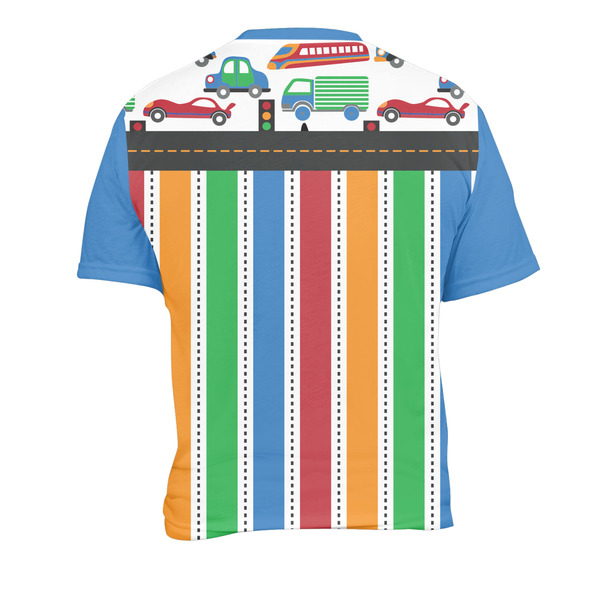 Transportation & Stripes Men's Crew Neck T Shirt Medium - Back