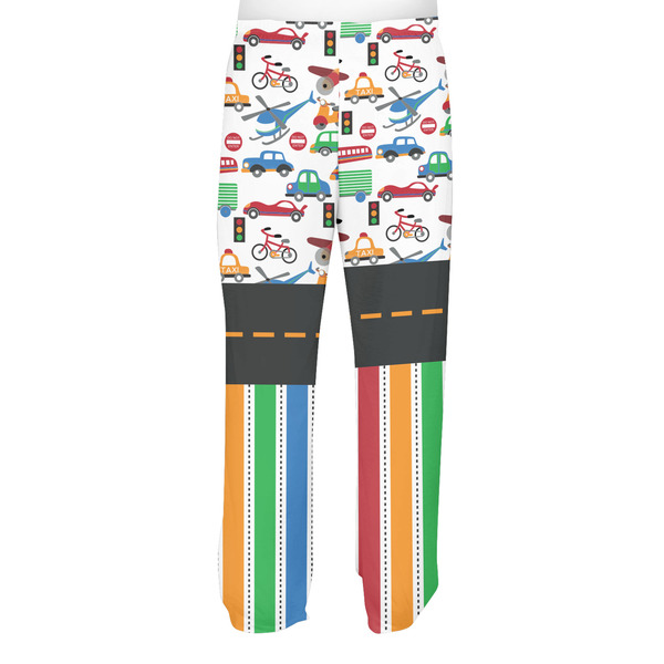 Transportation & Stripes Men's Pjs Back - on model