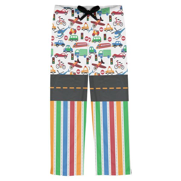 Custom Transportation & Stripes Mens Pajama Pants - XL