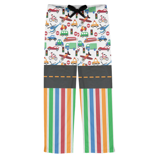 Custom Transportation & Stripes Mens Pajama Pants - XS