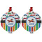 Transportation & Stripes Metal Ball Ornament - Front and Back