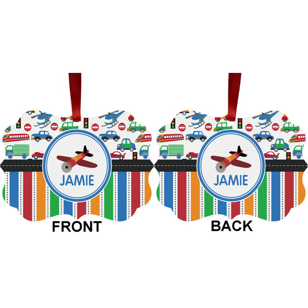 Transportation & Stripes Metal Benilux Ornament - Front and Back (APPROVAL)