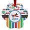 Transportation & Stripes Metal Paw Ornament - Double Sided w/ Name or Text