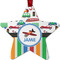 Transportation & Stripes Metal Star Ornament - Double Sided w/ Name or Text