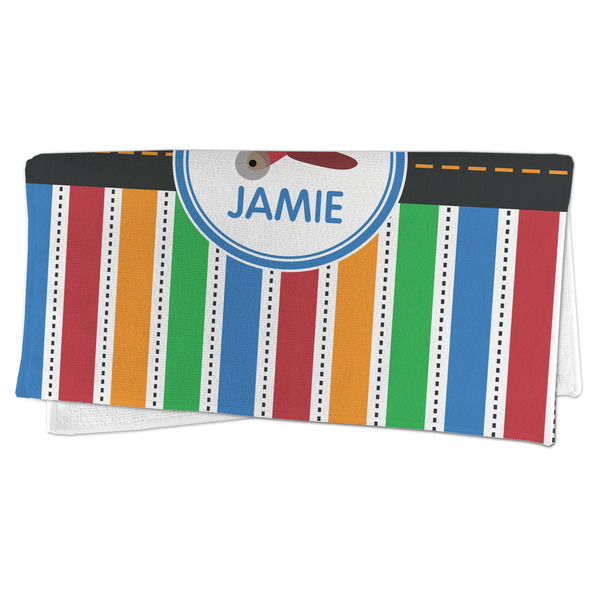 Transportation & Stripes Microfiber Dish Rag - FOLDED (half)