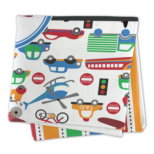 Transportation & Stripes Microfiber Dish Rag - FOLDED (square)
