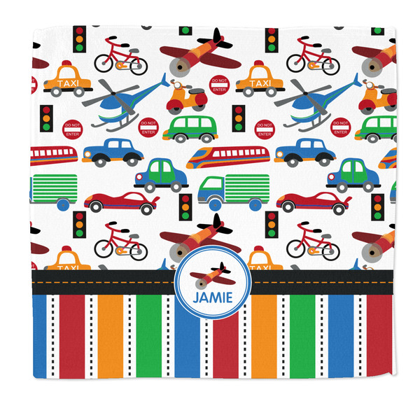 Custom Transportation & Stripes Microfiber Dish Rag (Personalized)