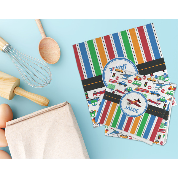 Transportation & Stripes Microfiber Dish Rag - LIFESTYLE