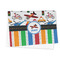 Transportation & Stripes Microfiber Dish Towel - FOLDED HALF