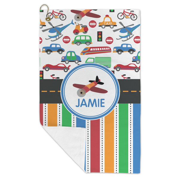 Transportation & Stripes Microfiber Golf Towels - FOLD