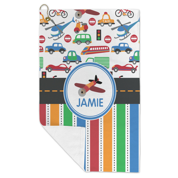 Transportation & Stripes Microfiber Golf Towels - FOLD