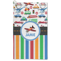 Transportation & Stripes Microfiber Golf Towel (Personalized)