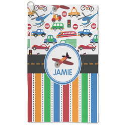 Transportation & Stripes Microfiber Golf Towel (Personalized)