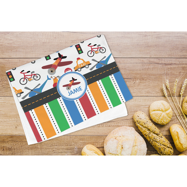 Transportation & Stripes Microfiber Kitchen Towel - LIFESTYLE