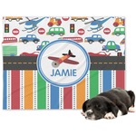 Transportation & Stripes Dog Blanket - Large (Personalized)