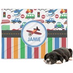 Transportation & Stripes Dog Blanket (Personalized)