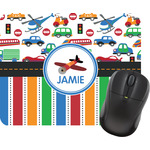 Transportation & Stripes Rectangular Mouse Pad (Personalized)