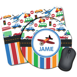 Transportation & Stripes Mouse Pad (Personalized)