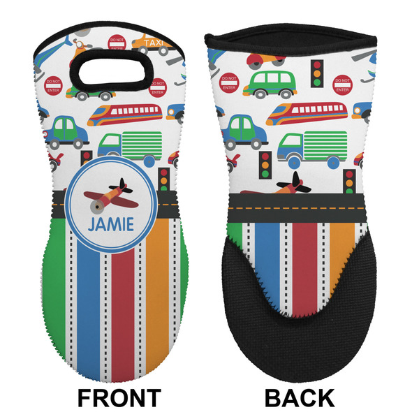 Transportation & Stripes Neoprene Oven Mitt (Front & Back)