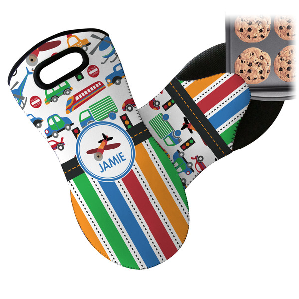Transportation & Stripes Neoprene Oven Mitt