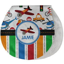 Transportation & Stripes Burp Pad - Velour w/ Name or Text