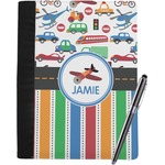 Transportation & Stripes Notebook Padfolio - Large w/ Name or Text