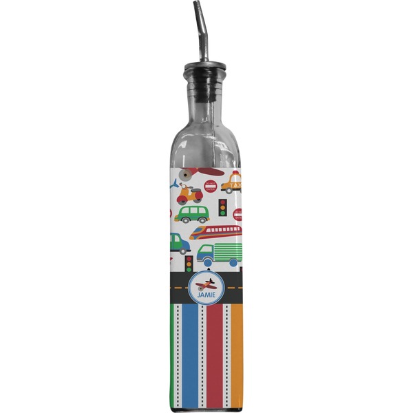 Custom Transportation & Stripes Oil Dispenser Bottle (Personalized)
