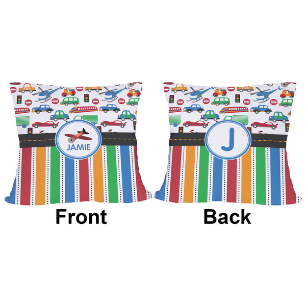 Transportation & Stripes Outdoor Pillow - 16x16