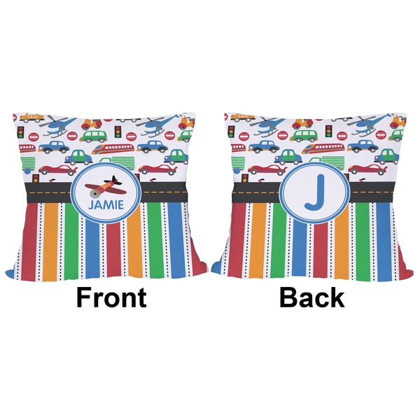Transportation & Stripes Outdoor Pillow - 18x18