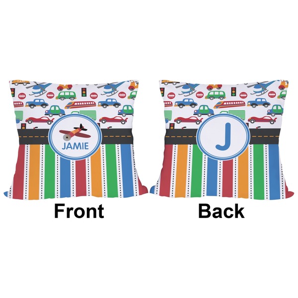 Transportation & Stripes Outdoor Pillow - 20x20