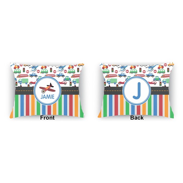 Transportation & Stripes  Outdoor Rectangular Throw Pillow (Front and Back)