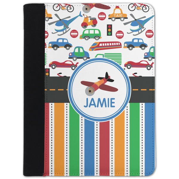 Custom Transportation & Stripes Padfolio Clipboard - Small (Personalized)