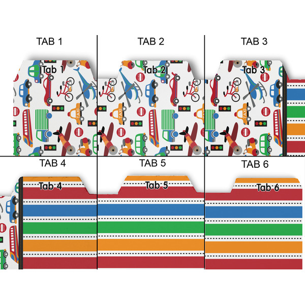 Transportation & Stripes Page Dividers - Set of 6 - Approval