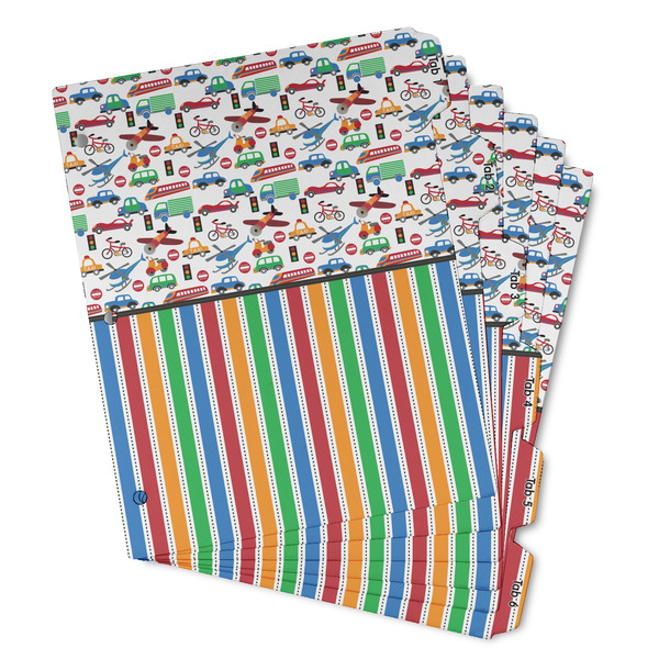 Custom Transportation & Stripes Binder Tab Divider - Set of 6 (Personalized)