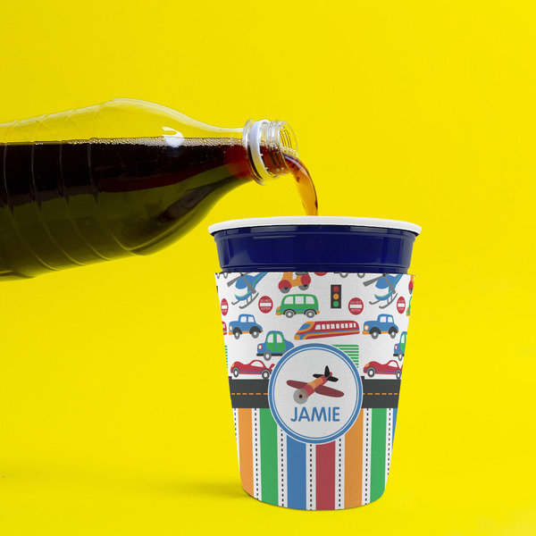 Transportation & Stripes Party Cup Sleeves - without bottom - Lifestyle