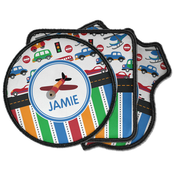 Custom Transportation & Stripes Iron on Patches (Personalized)