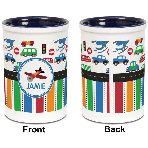 Transportation & Stripes Pencil Holder - Blue - approval