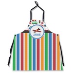 Transportation & Stripes Apron Without Pockets w/ Name or Text