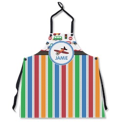 Transportation & Stripes Apron Without Pockets w/ Name or Text