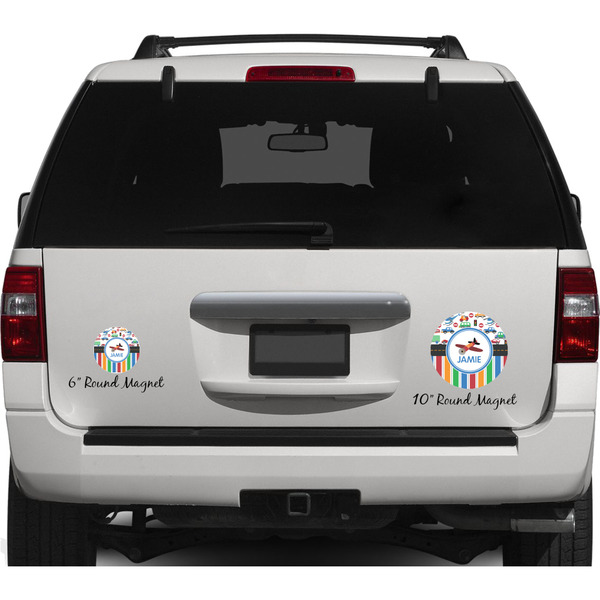 Transportation & Stripes Personalized Car Magnets on Ford Explorer