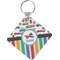 Transportation & Stripes Diamond Plastic Keychain w/ Name or Text