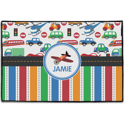 Transportation & Stripes Door Mat - 36"x24" (Personalized)