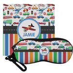 Transportation & Stripes Eyeglass Case & Cloth (Personalized)