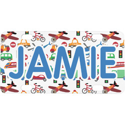 Transportation & Stripes Mini/Bicycle License Plate (Personalized)