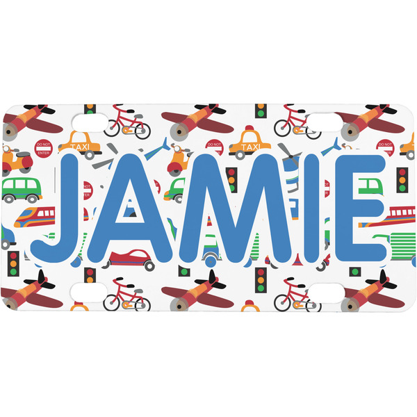 Custom Transportation & Stripes Mini/Bicycle License Plate (Personalized)