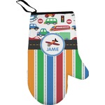 Transportation & Stripes Right Oven Mitt (Personalized)